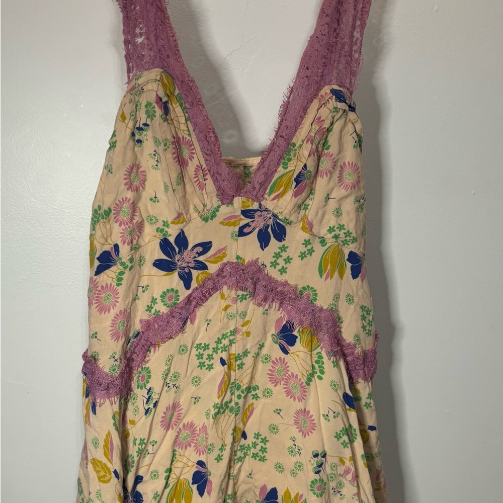 Urban Outfitters Pink Lace Floral Dress